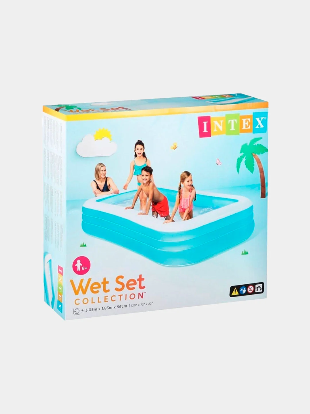 Надувной бассейн "Swim Center Family" INTEX Голубой, 305 х 183 х 56 см, от 6 лет