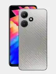 Серый металлик защитная пленка для Infinix Hot 30i под карбон на заднюю часть,под кожу на зад, крышку