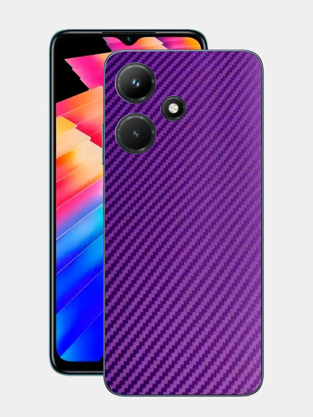 Фиолетовый защитная пленка для Infinix Hot 30i под карбон на заднюю часть,под кожу на зад, крышку