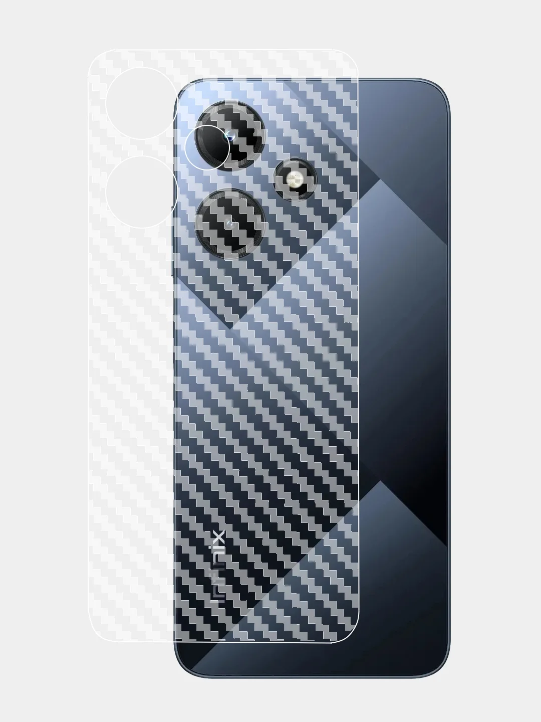 Прозрачный защитная пленка для Infinix Hot 30i под карбон на заднюю часть,под кожу на зад, крышку