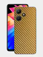 Золотой защитная пленка для Infinix Hot 30i под карбон на заднюю часть,под кожу на зад, крышку