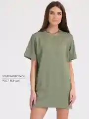 Оливковый платье-футболка Oversize, ультракороткое