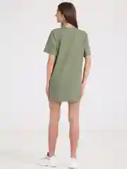 Оливковый платье-футболка Oversize, ультракороткое