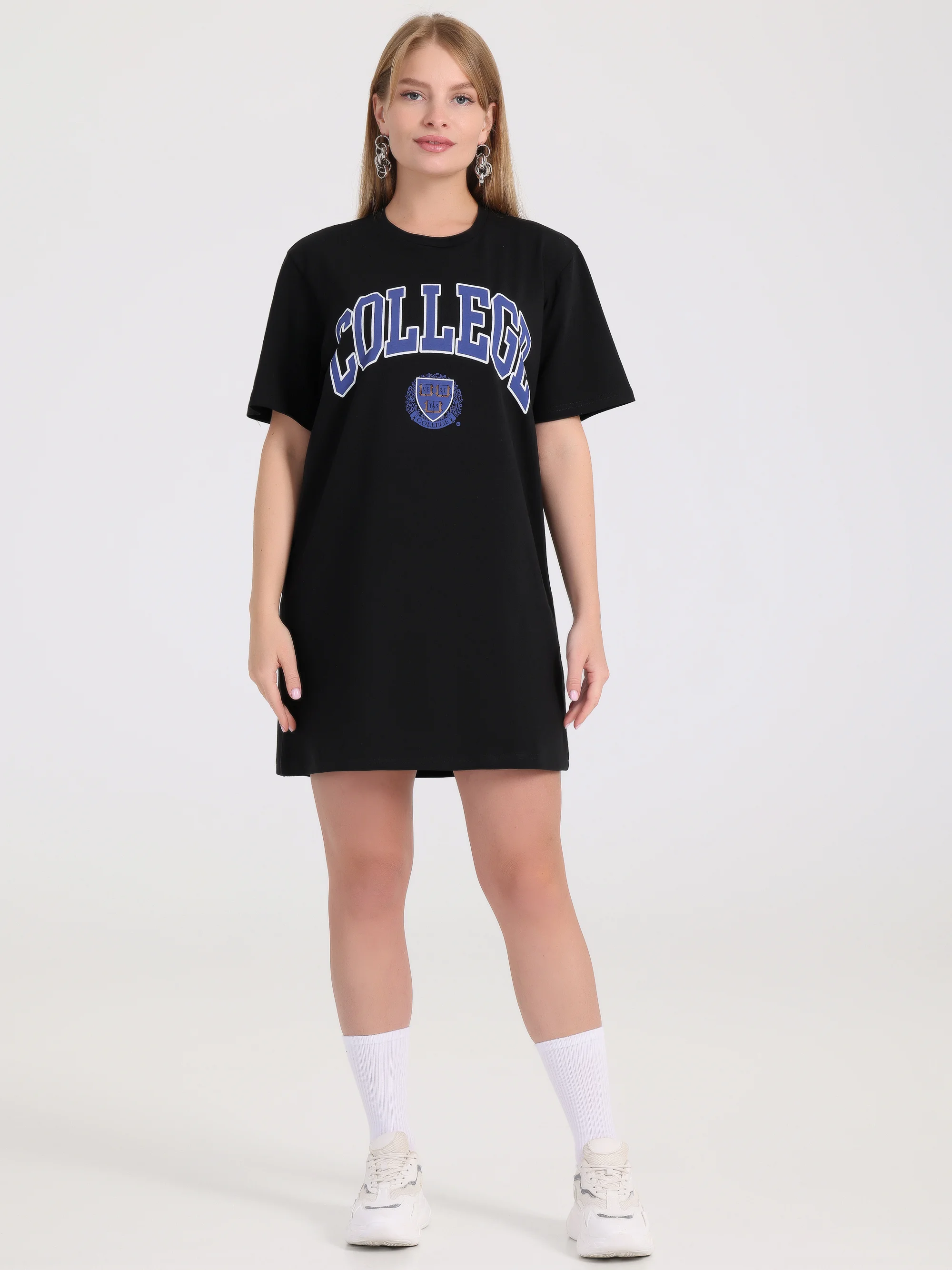 Угольный платье-футболка Oversize, ультракороткое