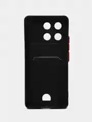 Черный чехол для Xiaomi Poco X6 Pro (Сяоми Поко Х6 Про), с карманом для карт