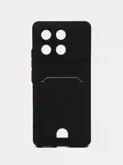 Черный чехол для Xiaomi Poco X6 Pro (Сяоми Поко Х6 Про), с карманом для карт