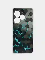 Бирюзовый чехол на Realme GT 6/GT 6T/GT Neo 6/GT Neo 6 SE / Реалми GT 6 прозрачный, с рисунком