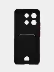 Черный чехол для Xiaomi Poco X6 (Сяоми Поко Х6) с карманом для карт