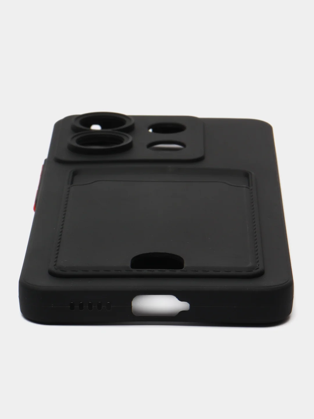 Черный чехол для Xiaomi Poco X6 (Сяоми Поко Х6) с карманом для карт