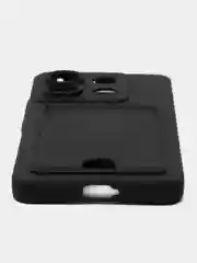 Черный чехол для Xiaomi Poco X6 (Сяоми Поко Х6) с карманом для карт