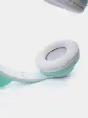 Бирюзовый беспроводные детские Bluetooth наушники "Cat STN 28", на русском языке, с кошачьими ушками