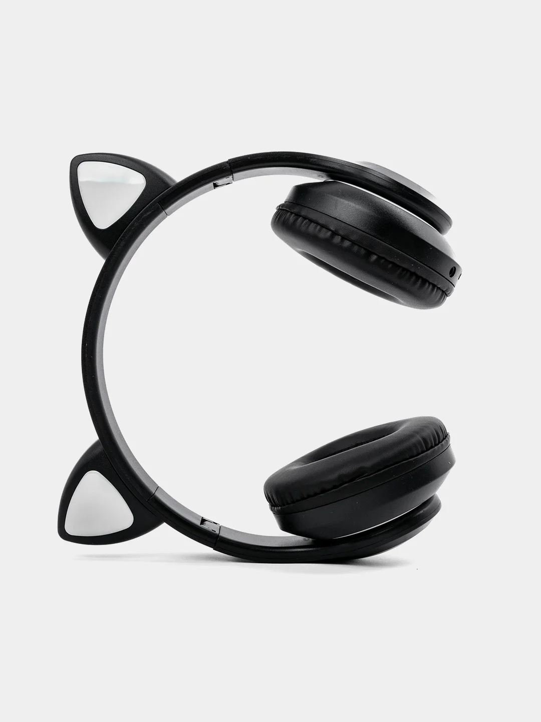 Черный беспроводные детские Bluetooth наушники "Cat STN 28", на русском языке, с кошачьими ушками