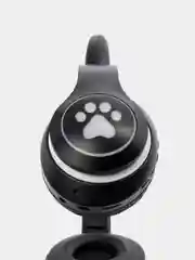 Черный беспроводные детские Bluetooth наушники "Cat STN 28", на русском языке, с кошачьими ушками
