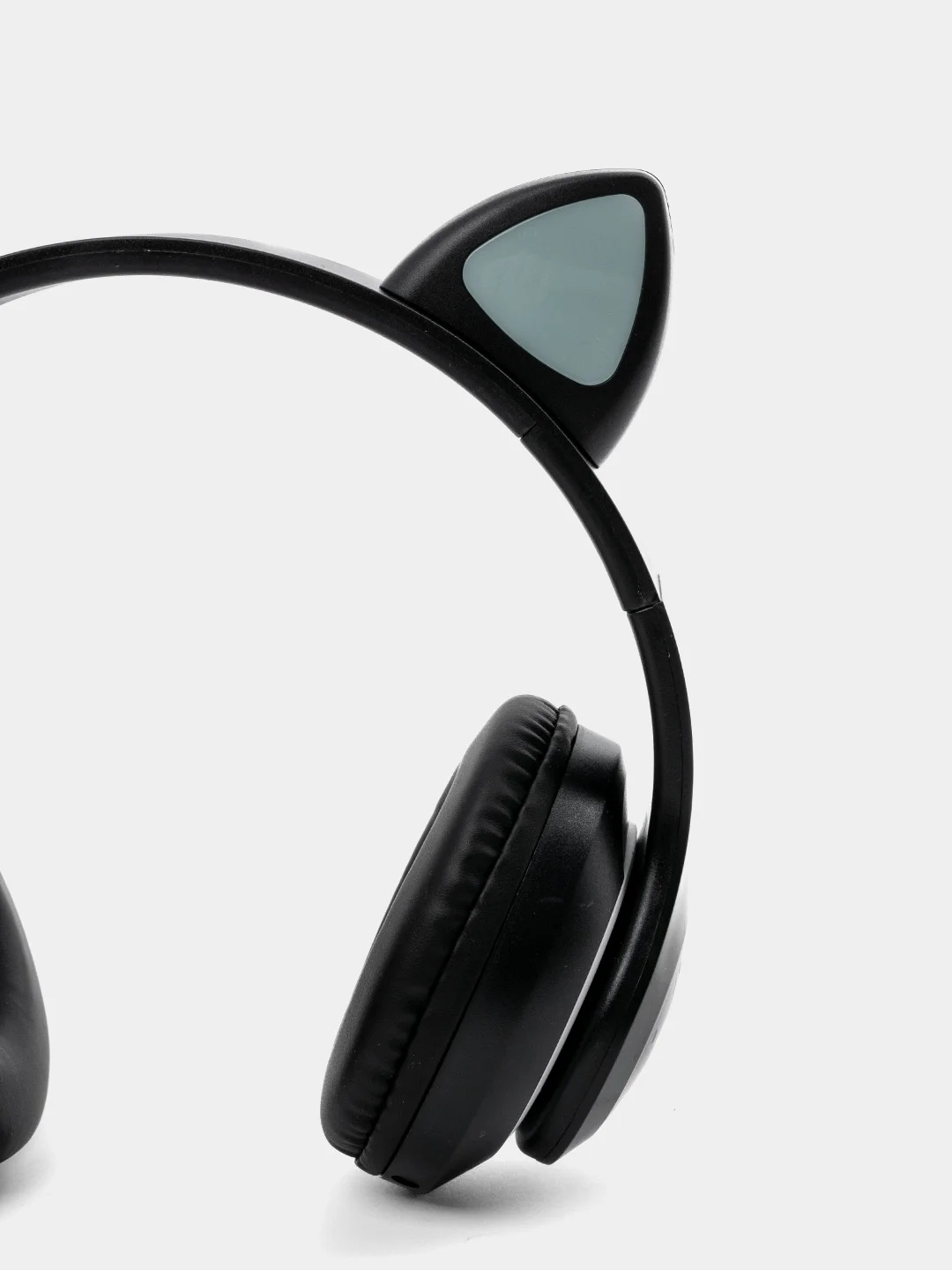 Черный беспроводные детские Bluetooth наушники "Cat STN 28", на русском языке, с кошачьими ушками