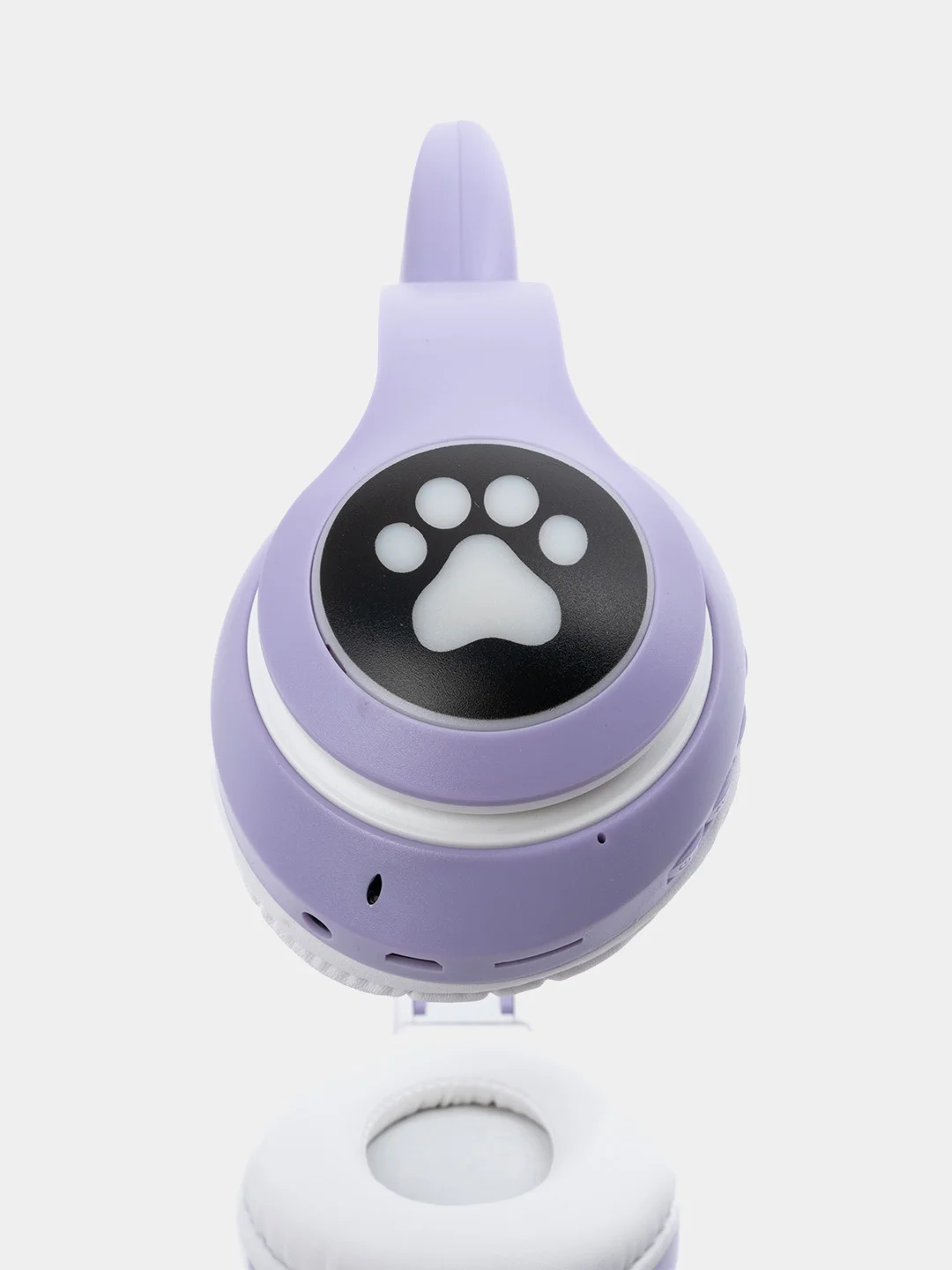 Фиолетовый беспроводные детские Bluetooth наушники "Cat STN 28", на русском языке, с кошачьими ушками