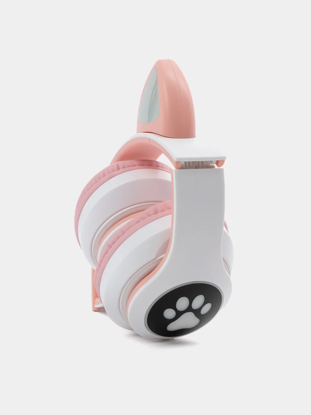 Розовый беспроводные детские Bluetooth наушники "Cat STN 28", на русском языке, с кошачьими ушками