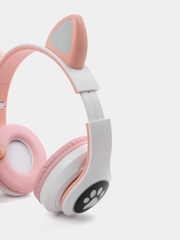 Беспроводные детские Bluetooth наушники "Cat STN 28", на русском языке, с кошачьими ушками