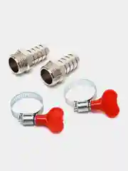 Штуцер 1/2" наружняя резьба AQUALINK + хомут для шланга. Упаковка - 2 штуки