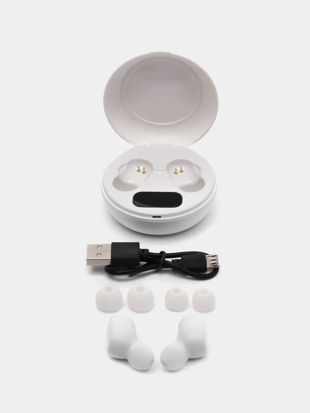 Наушники беспроводные с микрофоном, Bluetooth, microUSB, USB, белый
