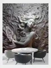 Серый фотообои 3D на стену флизелиновые "Барельеф" 400х283 см, 11.32м2, моющиеся виниловые