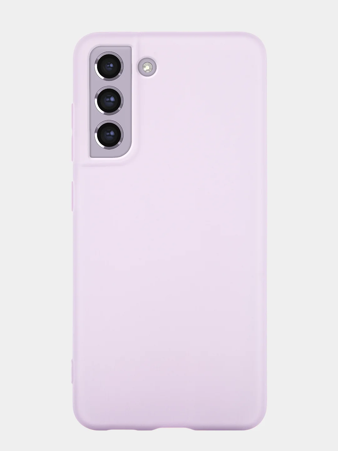 Фиолетовый чехол для Samsung Galaxy S21 FE силиконовый  BROSCORP матовый / прозрачный с защитой камер