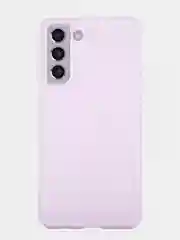 Фиолетовый чехол для Samsung Galaxy S21 FE силиконовый  BROSCORP матовый / прозрачный с защитой камер