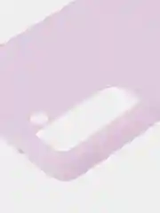 Фиолетовый чехол для Samsung Galaxy S21 FE силиконовый  BROSCORP матовый / прозрачный с защитой камер