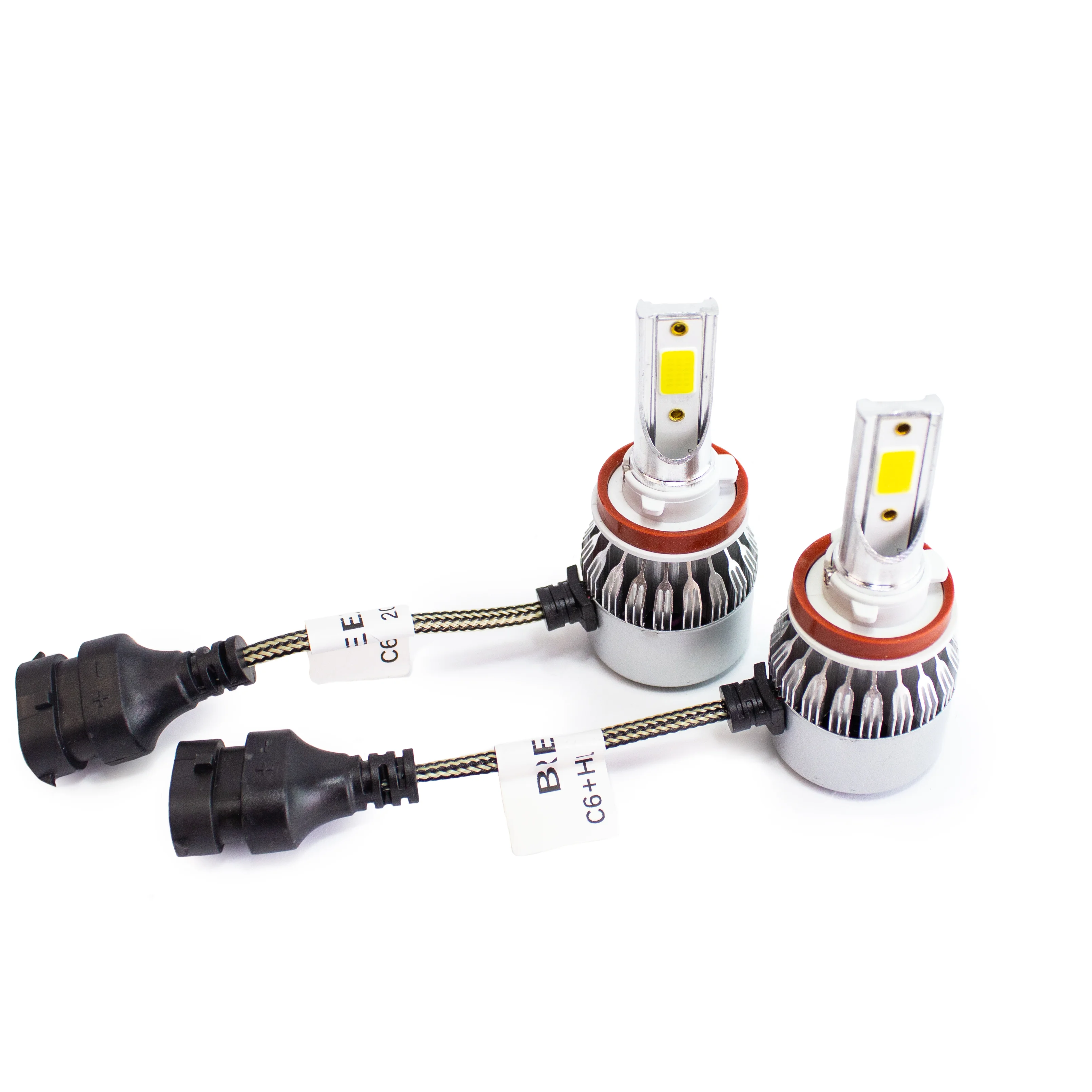 Светодиодные лампы Led C6 H1, H3, H4, H7, H11, H27, HB3, HB4, 36w, 12V, комплект 2 шт