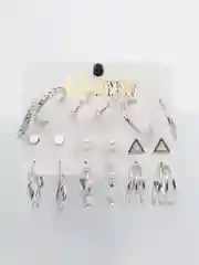 Серый серьги кольца-конго с жемчугом, набор сережек гвоздиков, 5, 6 и 9 пар