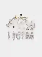 Серый серьги кольца-конго с жемчугом, набор сережек гвоздиков, 5, 6 и 9 пар