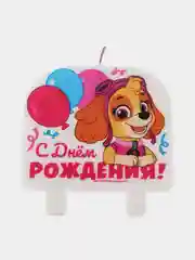 Розовый свечи для торта детские Щенячий Патруль
