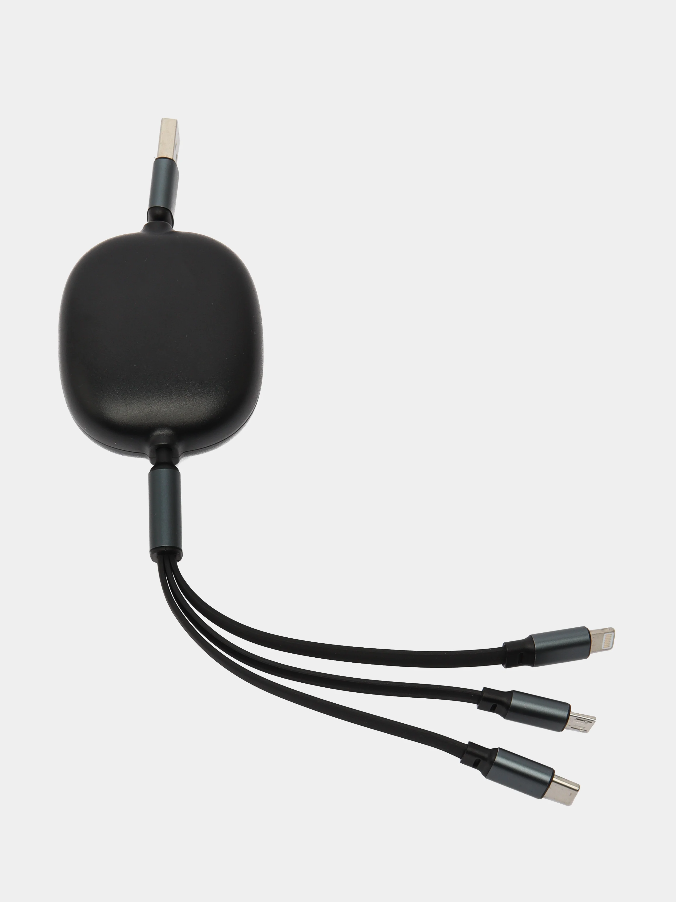 Фиолетовый кабель зарядный iPhone и Type-C/ Шнур для зарядки рулетка универсальный