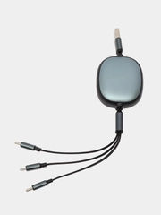 Кабель зарядный iPhone и Type-C/ Шнур для зарядки рулетка универсальный