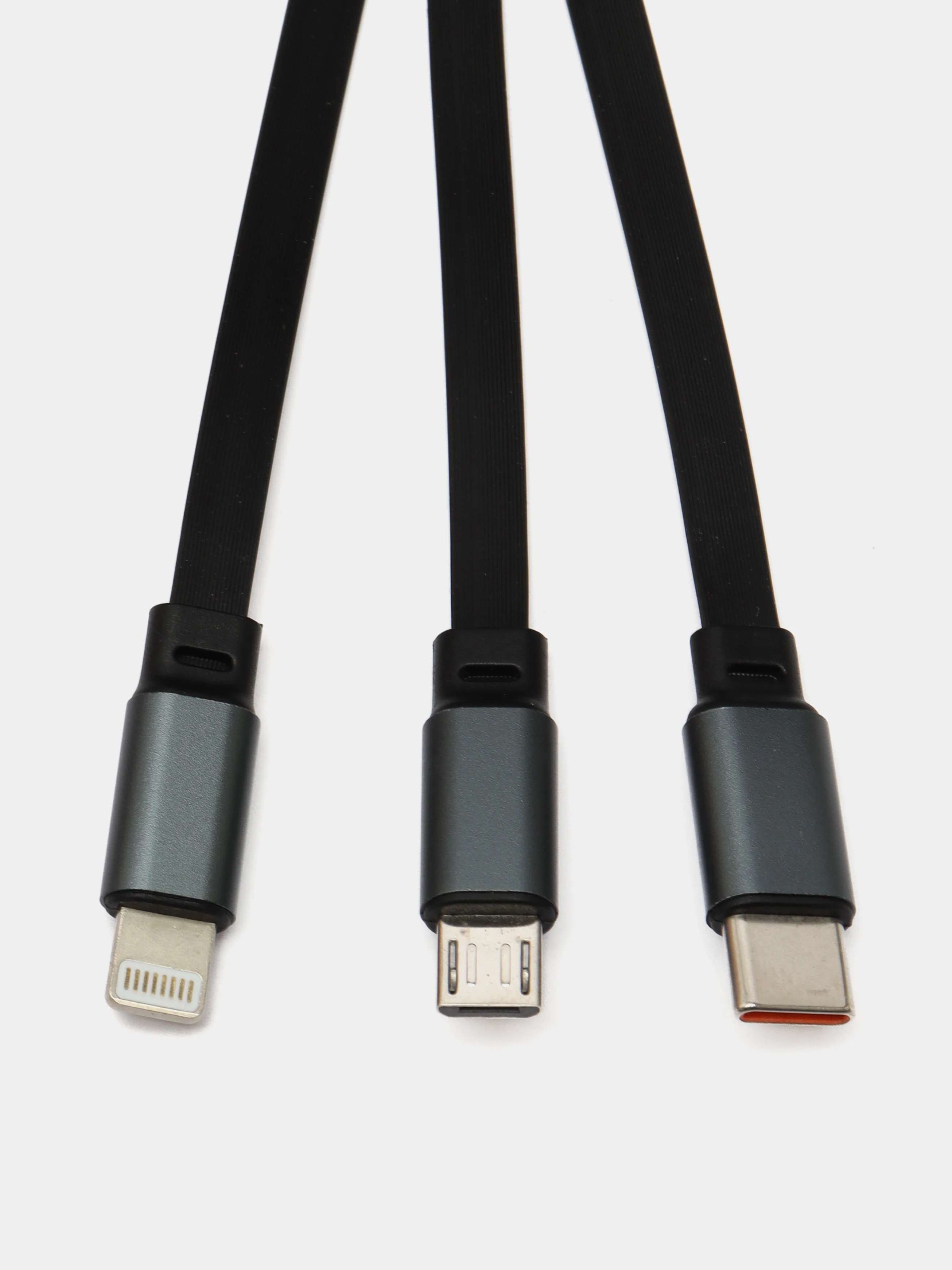 Фиолетовый кабель зарядный iPhone и Type-C/ Шнур для зарядки рулетка универсальный