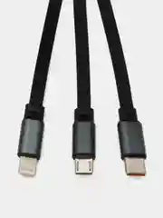 Фиолетовый кабель зарядный iPhone и Type-C/ Шнур для зарядки рулетка универсальный