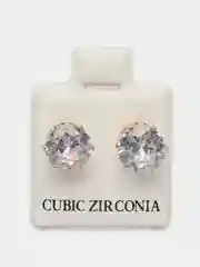 Золотой серьги-гвоздики женские, с цирконом