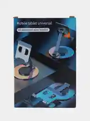 Серебряный настольный держатель телефона вращающийся/ Держатель смартфона настольный 360 вращающийся