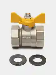 Кран газовый AQUALINK 1/2 и 3/4 ВР-ВР + паранитовые прокладки