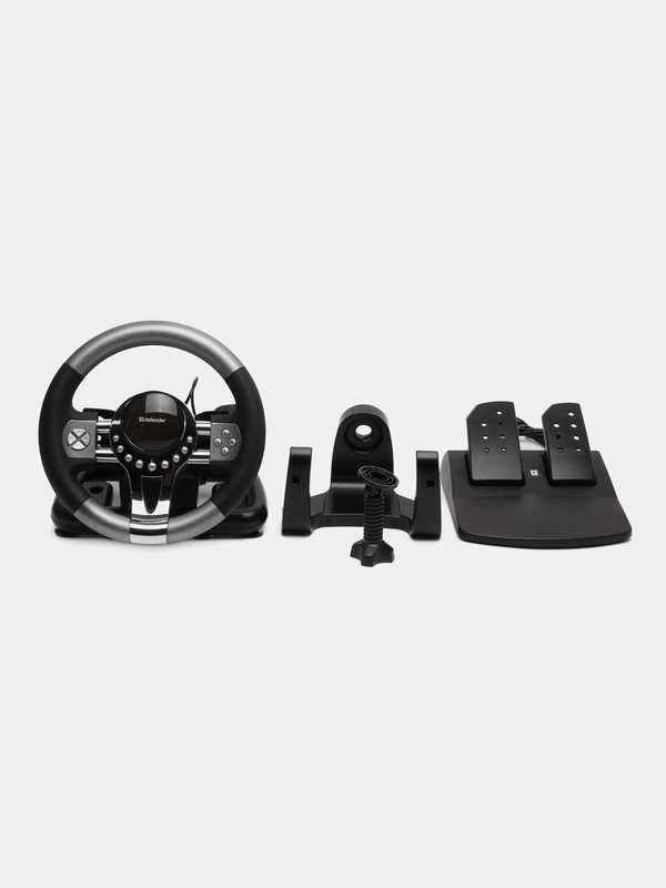 Игровой руль Defender Forsage GTR USB, 12 кнопок, рычаг передач