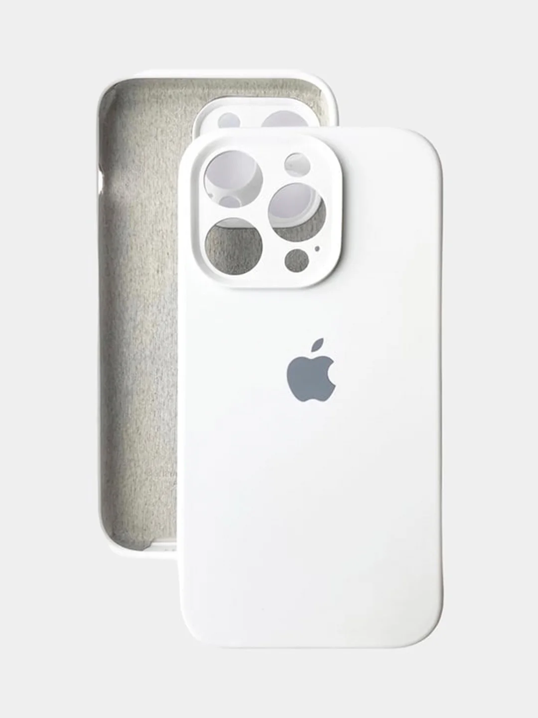 Белый чехол iPhone, Айфон 11, 13, 14, 15, Pro, Max, силиконовый, Silicone Case, Про Макс