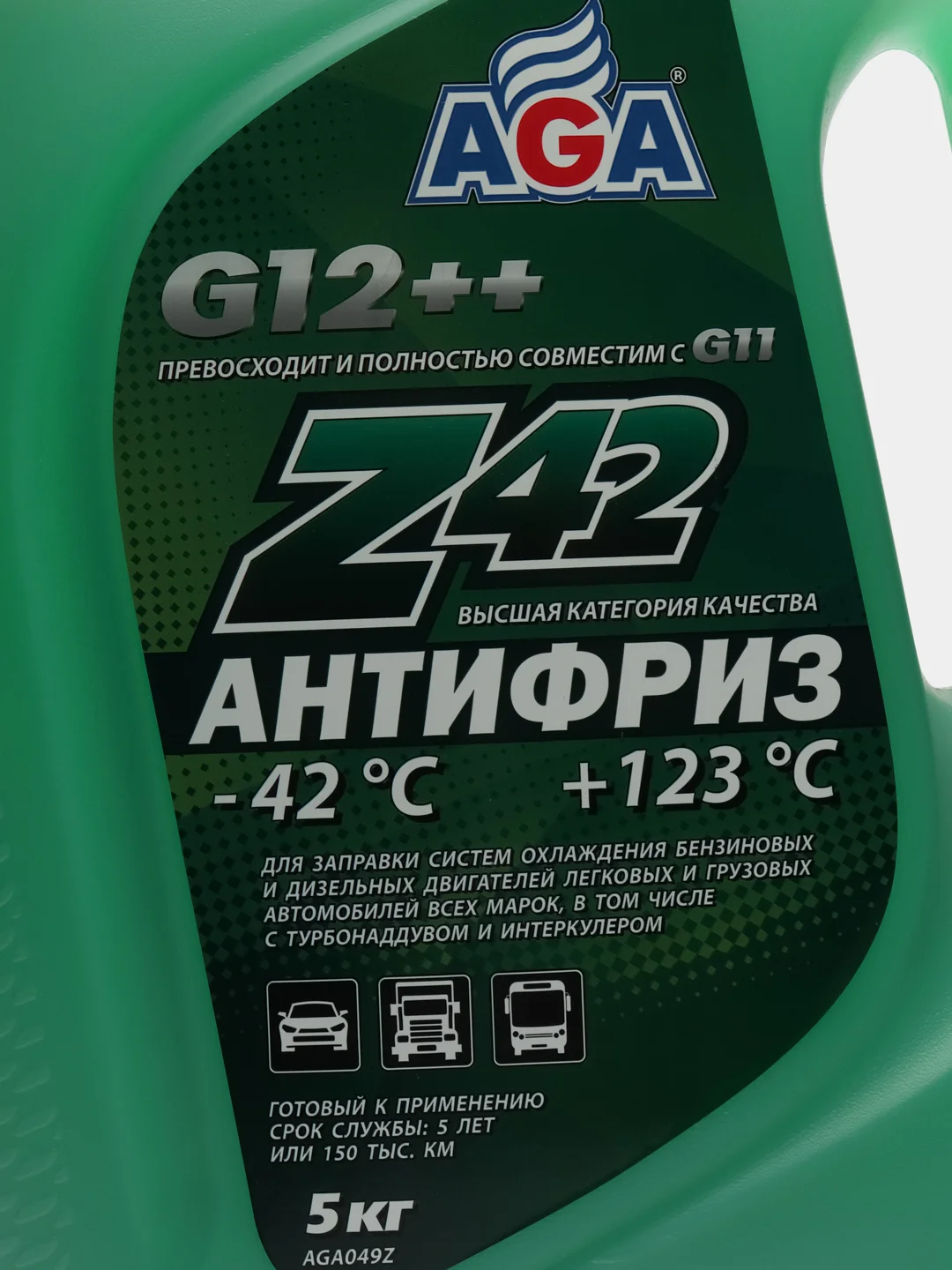 Антифриз AGA Z42 G12++ зеленый