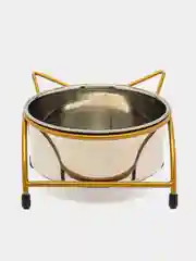 Золотой миска для кошек с ушками