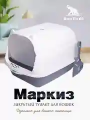 Лоток туалет для кошек закрытый, туалет бокс, лоток с высоким бортом