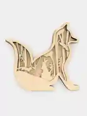 Многослойная деревянная раскраска Лиса, 3D раскраска из дерева