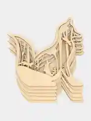 Многослойная деревянная раскраска Лиса, 3D раскраска из дерева