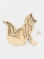 Многослойная деревянная раскраска Лиса, 3D раскраска из дерева