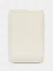 Белый картхолдер (визитница) MagSafe Leather Wallet для Apple iPhone с логотипом