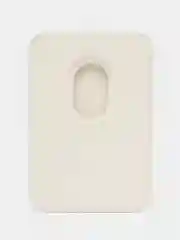 Белый картхолдер (визитница) MagSafe Leather Wallet для Apple iPhone с логотипом