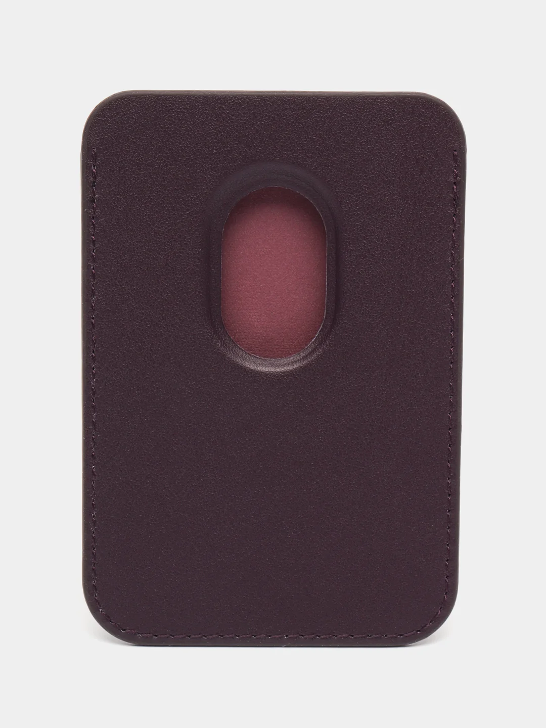 Тёмно-бордовый картхолдер (визитница) MagSafe Leather Wallet для Apple iPhone с логотипом