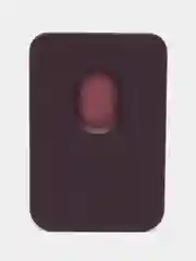 Тёмно-бордовый картхолдер (визитница) MagSafe Leather Wallet для Apple iPhone с логотипом